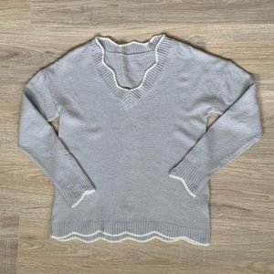 Boutique Scallop Edged Sweater Size S